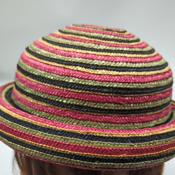 Striped Multicolor Woven Hat - Picture 5 of 6